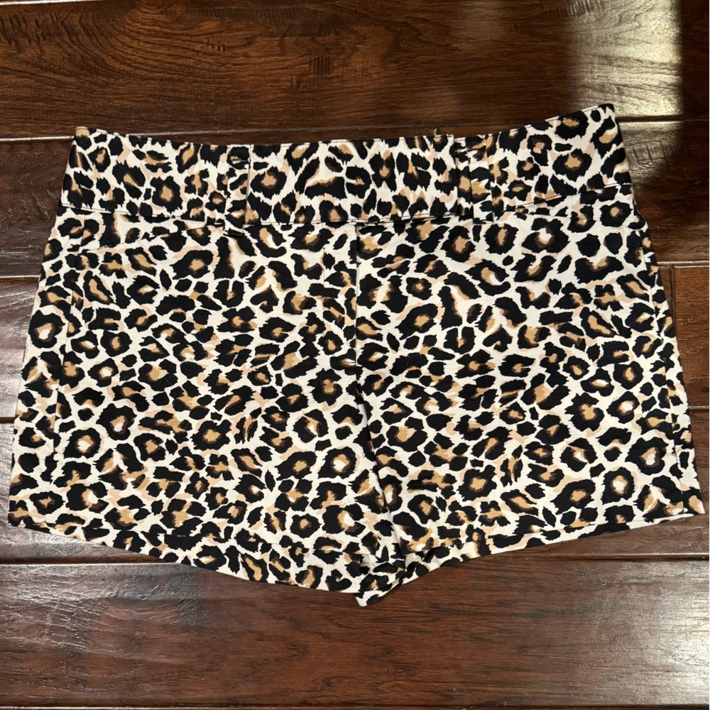 White House Black Market Leopard Print Shorts Size 14